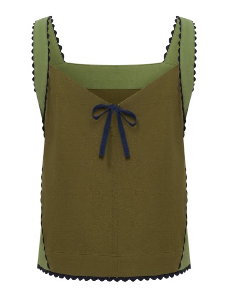 TOP IN COTONE BIOLOGICO RICAMATO "IRIS PATCHWORK"