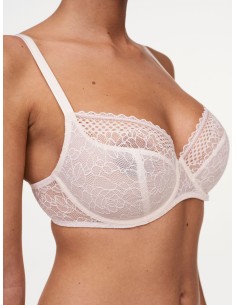 REGGISENO SFODERATO CONTENITIVO IN PIZZO "PILA" - BIANCO
