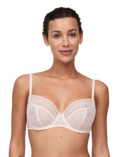 REGGISENO SFODERATO CONTENITIVO IN PIZZO "PILA" - BIANCO 2