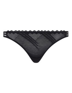 TANGA IN TOULLE E PIZZO "RODEO" - NERO