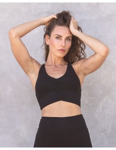 TOP YOGA IN COTONE BIOLOGICO "CAROLINA" - NERO 2