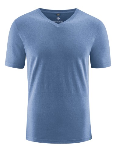 T-SHIRT IN CANAPA UOMO SCOLLO "V"