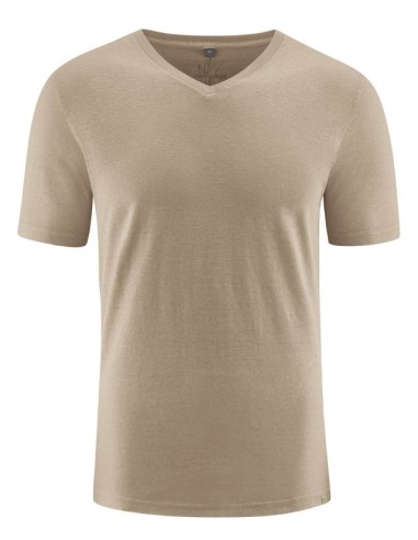 T-SHIRT IN CANAPA UOMO SCOLLO "V"