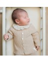 CARDIGAN BABY IN COTONE BIOLOGICO NATURALE NON TINTO