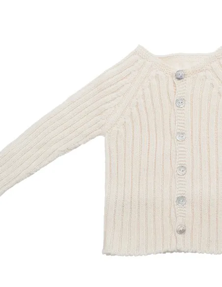 CARDIGAN BABY IN COTONE BIOLOGICO NATURALE NON TINTO