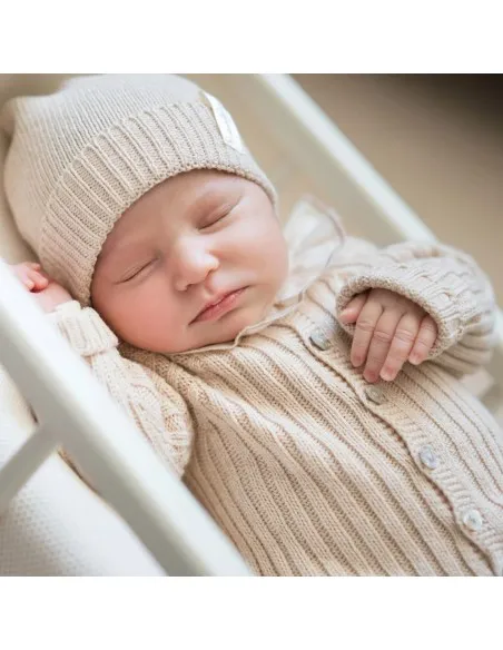 CARDIGAN BABY IN COTONE BIOLOGICO NATURALE NON TINTO