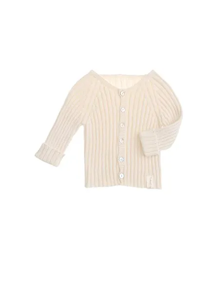 CARDIGAN BABY IN COTONE BIOLOGICO NATURALE NON TINTO