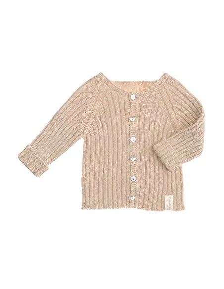 CARDIGAN BABY IN COTONE BIOLOGICO NATURALE NON TINTO