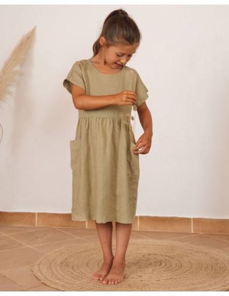 ABITO BIMBA IN 100% LINO BIOLOGICO "OVERSIZED"