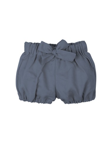 SHORTS BIMBA IN LINO E DI COTONE BIOLOGICO CON FIOCCO
