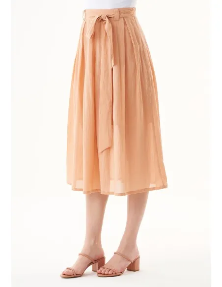 GONNA LUNGA IN CREPE DI 100% COTONE BIOLOGICO