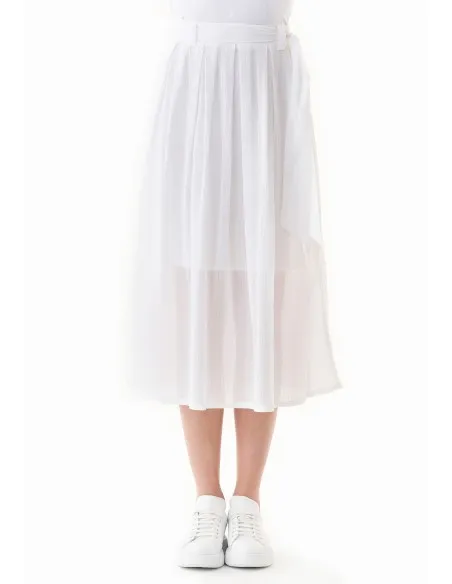 GONNA LUNGA IN CREPE DI 100% COTONE BIOLOGICO