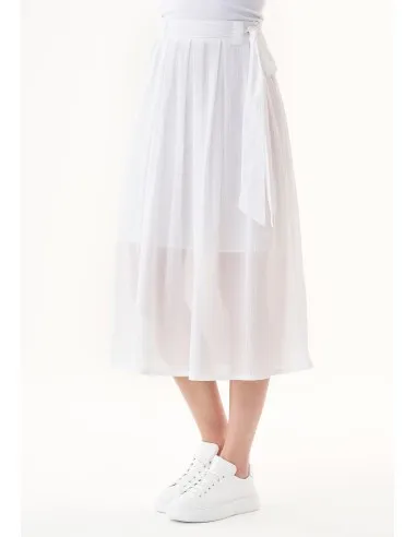 GONNA LUNGA IN CREPE DI 100% COTONE BIOLOGICO