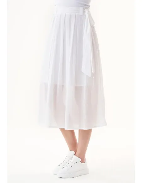 GONNA LUNGA IN CREPE DI 100% COTONE BIOLOGICO