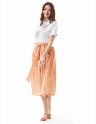 GONNA LUNGA IN CREPE DI 100% COTONE BIOLOGICO