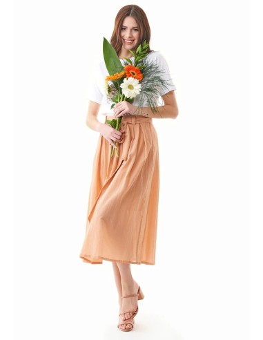 GONNA LUNGA IN CREPE DI 100% COTONE BIOLOGICO