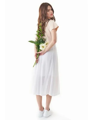 GONNA LUNGA IN CREPE DI 100% COTONE BIOLOGICO