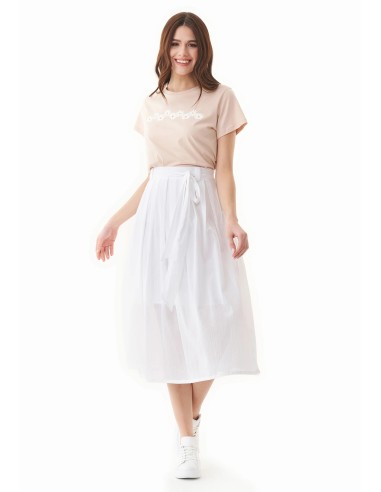 GONNA LUNGA IN CREPE DI 100% COTONE BIOLOGICO