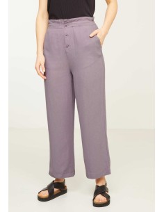 PANTALONI AMPI IN LINO E...