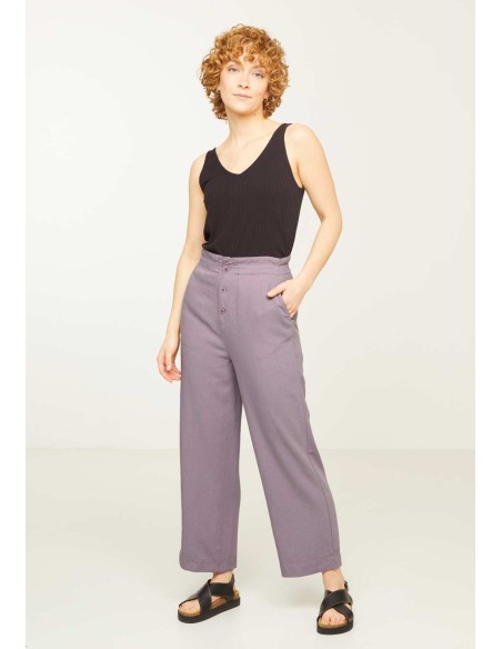 PANTALONI AMPI IN LINO E ECOVERO "LIRIOPE"