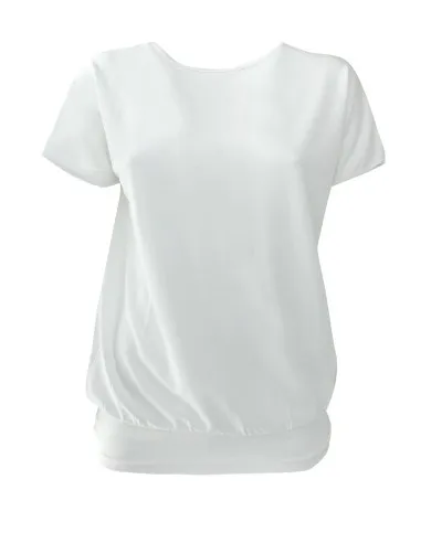 T-SHIRT REVERSIBILE CON SCOLLO CASCATA IN BAMBU'