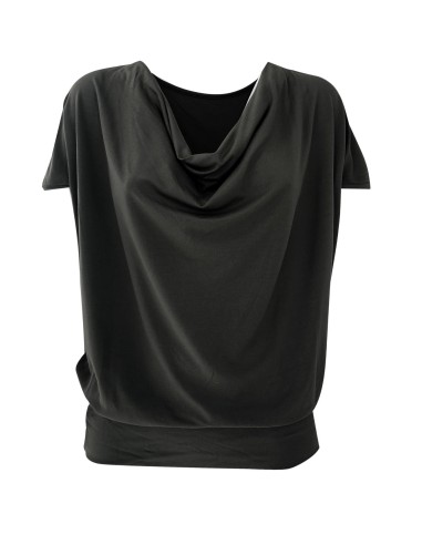 T-SHIRT REVERSIBILE CON SCOLLO CASCATA IN BAMBU'