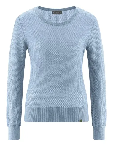 PULL DONNA TRAFORATO IN CANAPE E COTONE BIO