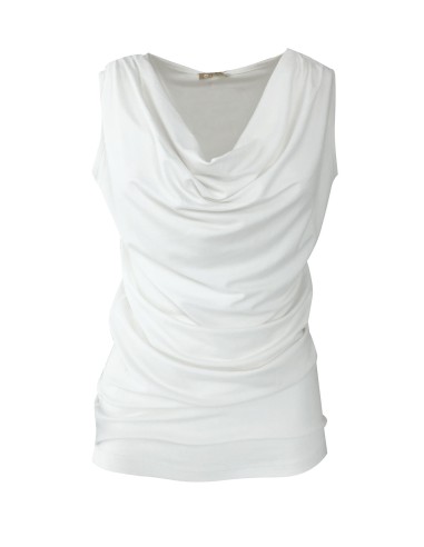 TOP SMANICATO IN BAMBU' CON SCOLLO A CASCATA