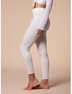 LEGGINGS IN SETA E CASHMERE CASMIRETTI "EMMA" - BIANCO