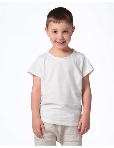 T-SHIRT GIROCOLLO IN CANAPA KIDS