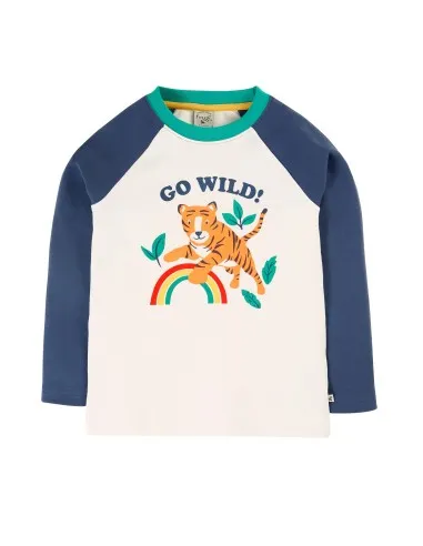 MAGLIA A MANICHE LUNGHE IN COTONE BIOLOGICO "GO WILD"