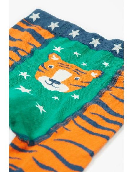 LEGGINGS BABY IN MAGLINA DI COTONE BIOLOGICO "TIGRE"