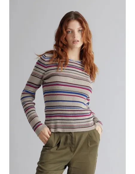 PULL SLIM FIT A COSTINA  IN COTONE BIOLOGICO "ANNABELLE"