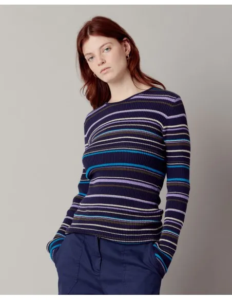 PULL SLIM FIT A COSTINA  IN COTONE BIOLOGICO "ANNABELLE"