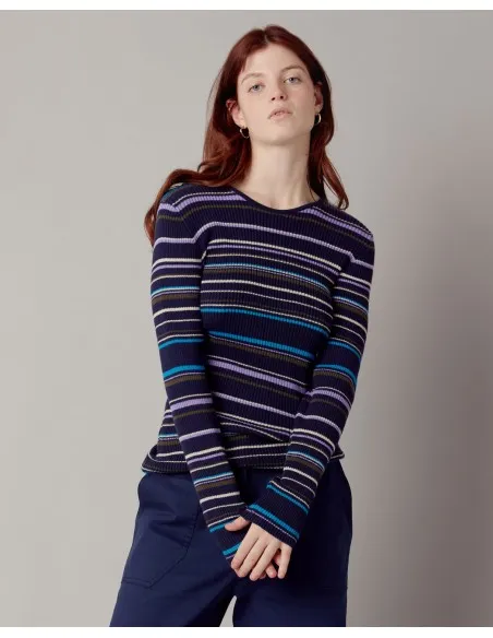 PULL SLIM FIT A COSTINA  IN COTONE BIOLOGICO "ANNABELLE"