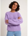 MAGLIONE IN LANA E COTONE CON MANICHE "TRECCE"