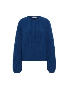 MAGLIONE IN LANA E COTONE CON MANICHE "TRECCE" 2