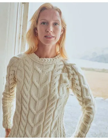 MAGLIONE ARAN IN LANA SUPERSOFT "RAGLAN"