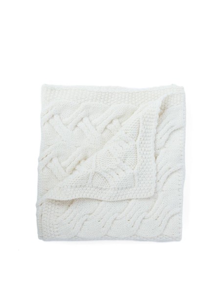 COPERTA CULLA ARAN IN LANA SUPERSOFT "PATCHWORK" 60*90 cm