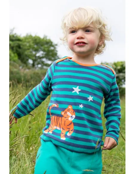 MAGLIA A MANICHE LUNGHE IN COTONE BIOLOGICO "TIGRE"