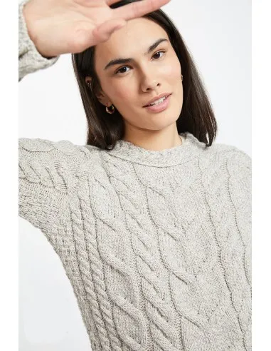 MAGLIONE ARAN IN LANA SUPERSOFT "RAGLAN"