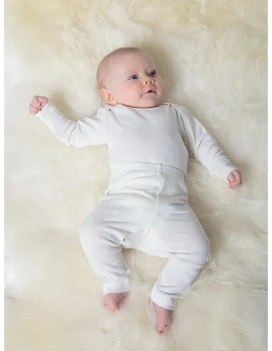 MAGLIA BABY MANICA LUNGA IN SETA BURETTA ALTEZZE 86 92 COLORE NATURALE