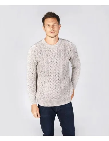 MAGLIONE ARAN UNISEX IN PURA LANA VERGINE IRLANDESE