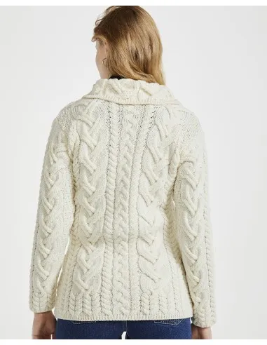 CARDIGAN ARAN IN LANA SUPERSOFT "CHUNKY"