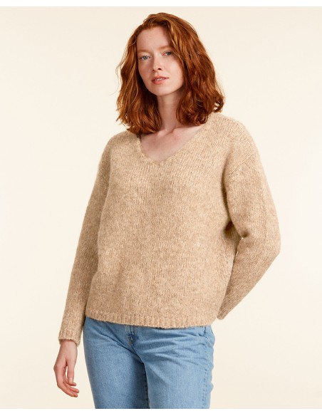 PULL IN ALPACA E COTONE BIOLOGICO "ECUME"