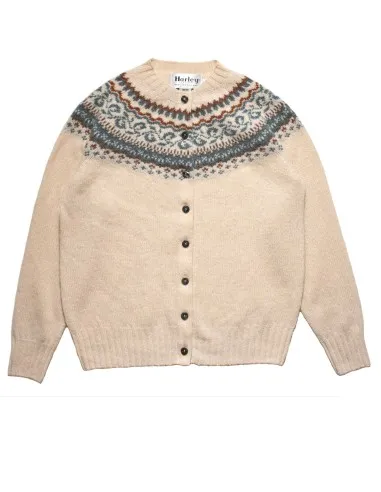 CARDIGAN SCOZZESE 100% LANA SUPERSOFT "CREAMY"