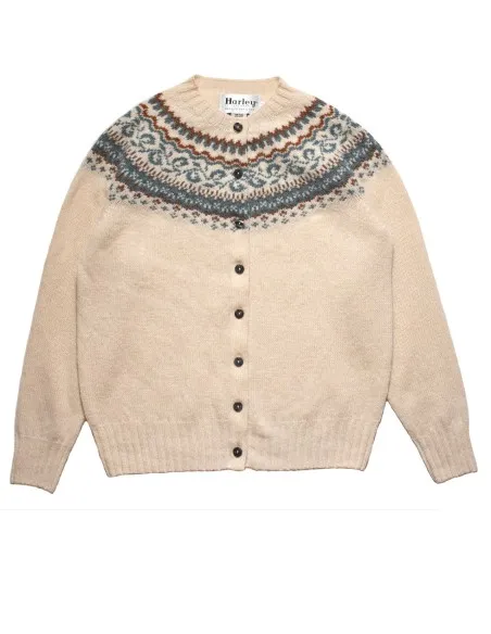 CARDIGAN SCOZZESE 100% LANA SUPERSOFT "CREAMY"