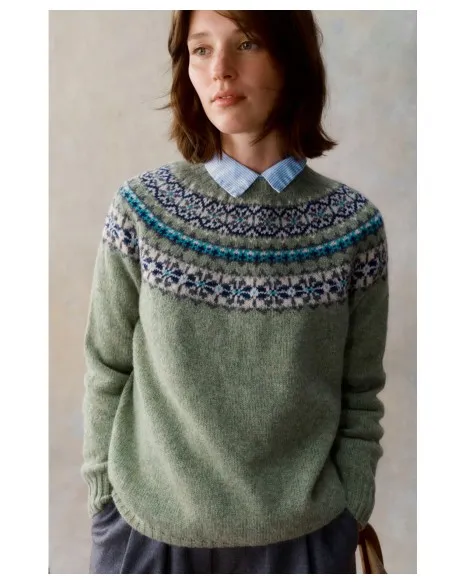 MAGLIONE SCOZZESE IN 100% LANA VERGINE "FAIRISLE YOKE"