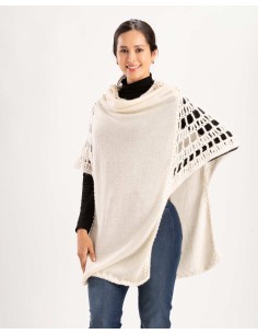 DRESS PONCHO IN 100% BABY ALPACA - BIANCO
