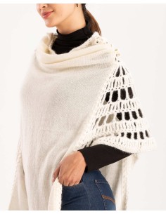 DRESS PONCHO IN 100% BABY ALPACA - BIANCO 2